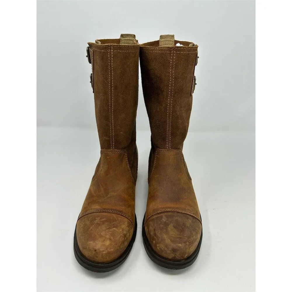 SOREL Major Pull On Mid-Calf Boots Womens Brown Double Buckle Riding Boot Size 7